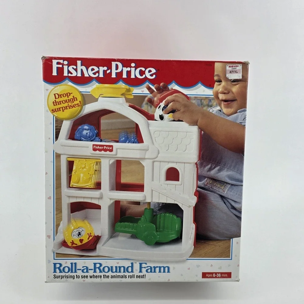 Brand New Vintage 1998 Fisher-Price‎ Little People Roll-A-Round Barn